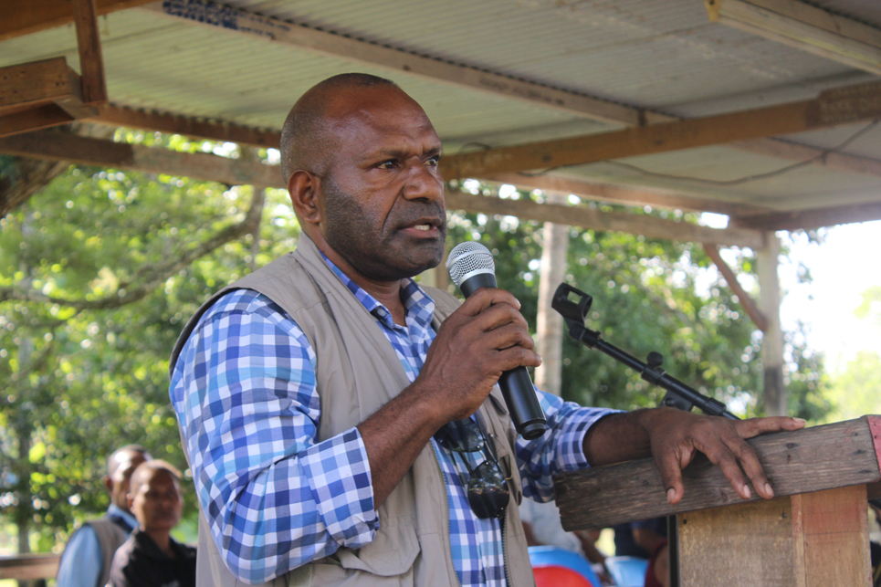 The counsellor speaking at a school