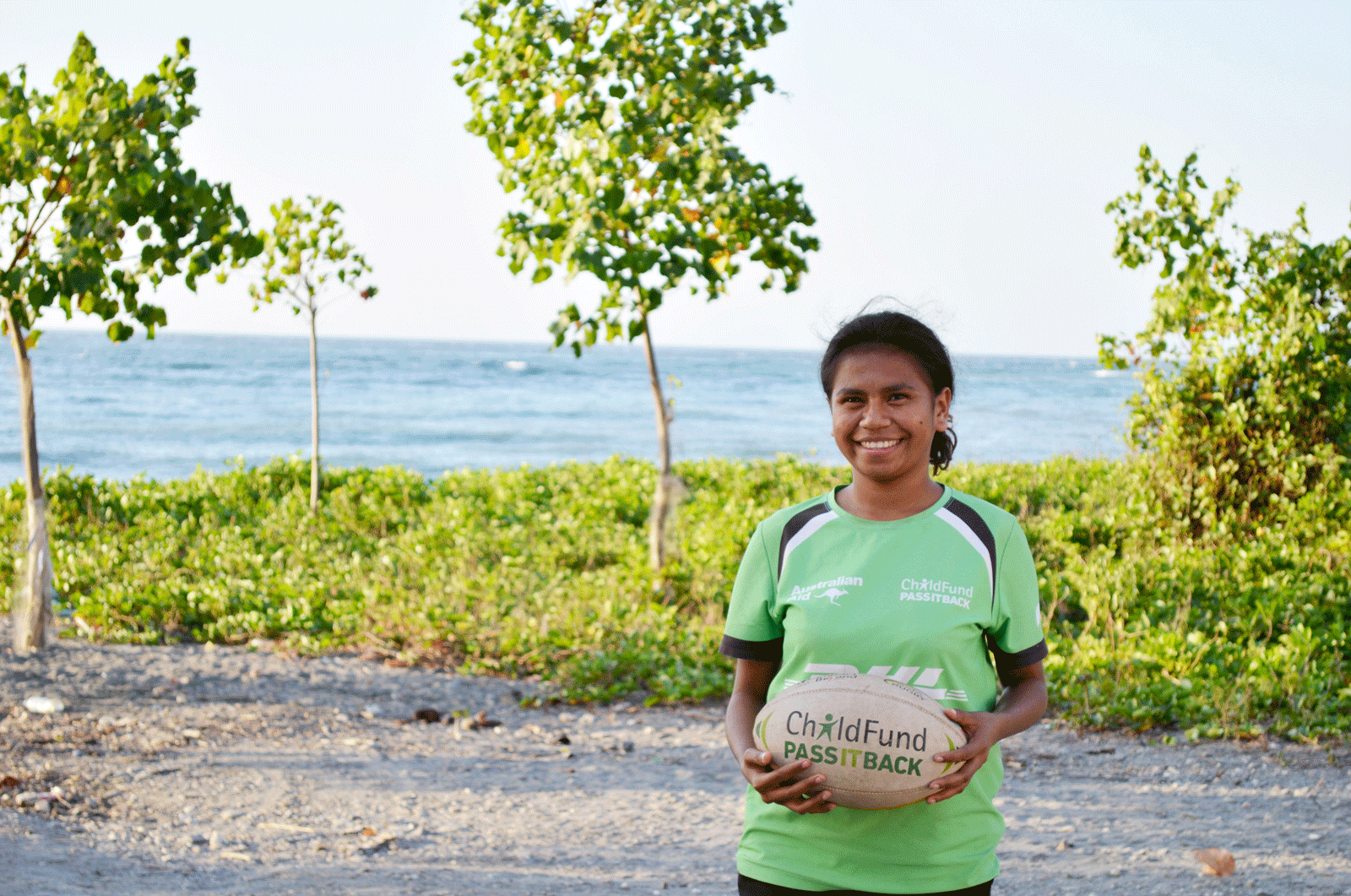 ChildFund Pass It Back female coach in Timor-Leste.