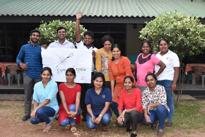 Rajitha with her colleagues at Abhimana Community Development Association